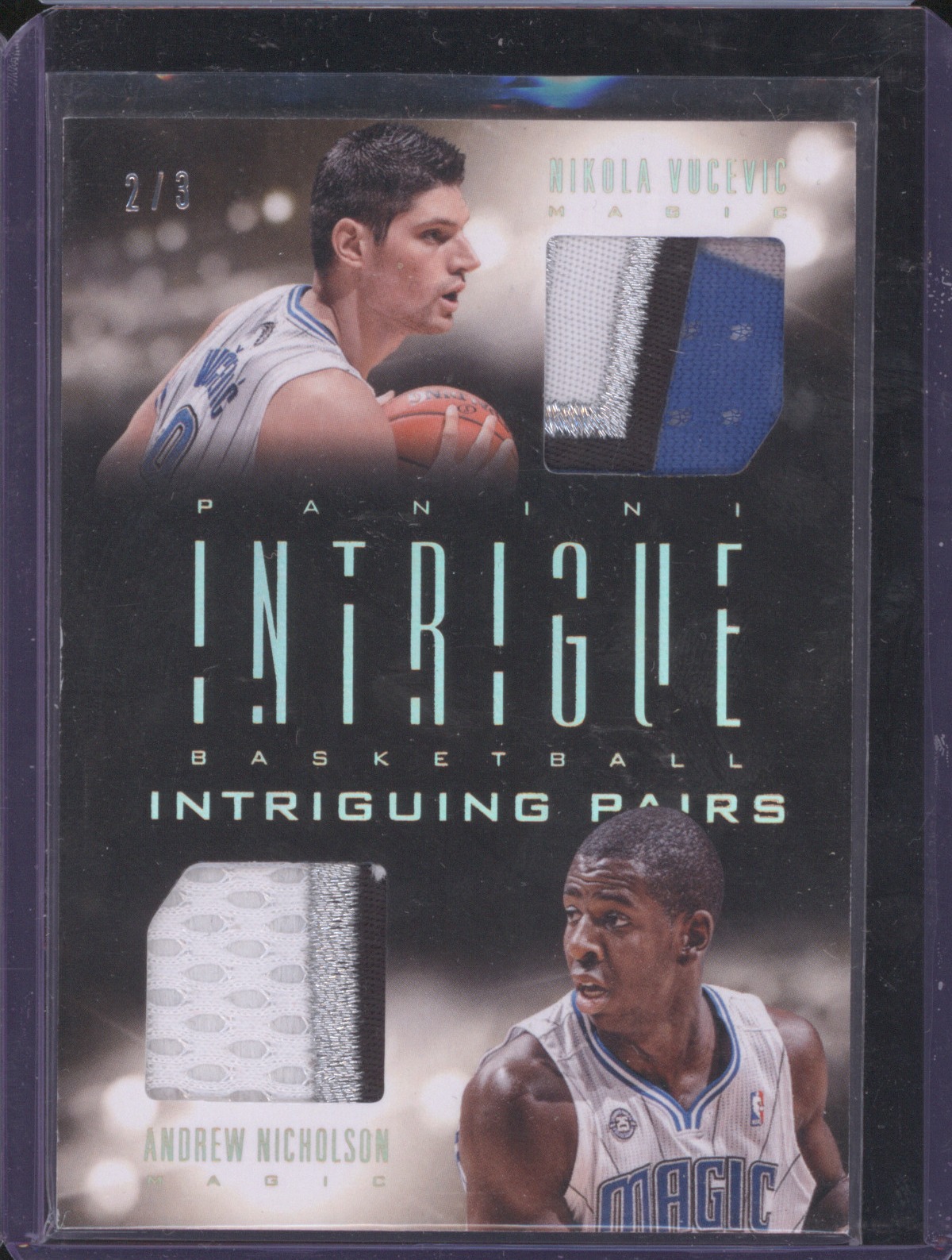 2012-13 Panini Intrigue Intriguing Pairs #37 Nikola Vucevic / Andrew Nicholson — front