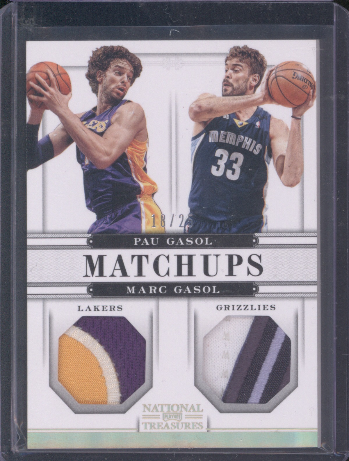 2012-13 Panini National Treasures Matchups #Matchups Pau Gasol Marc Gasol — front