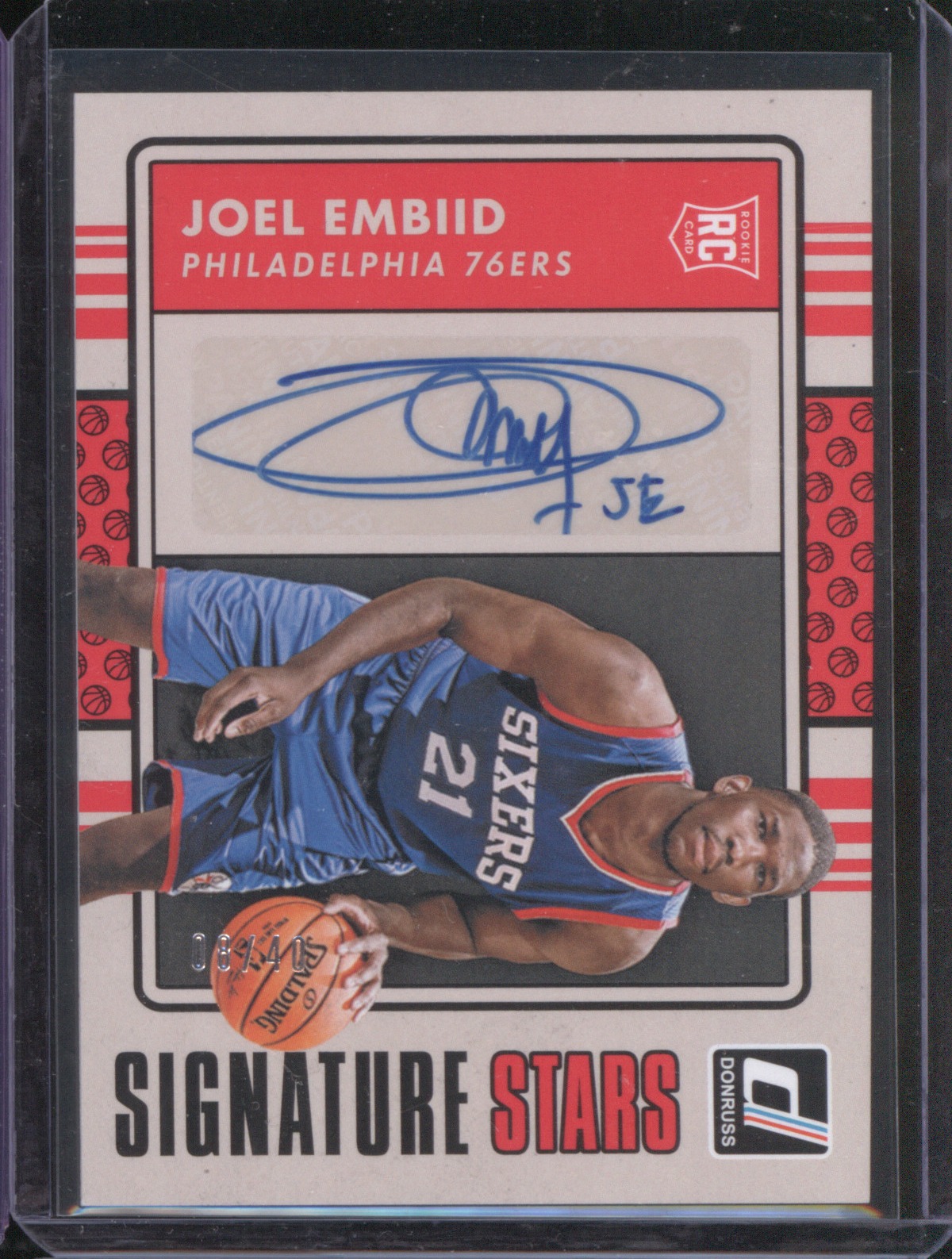 2014 Donruss Signature Stars Joel Embiid Rookie Card — front