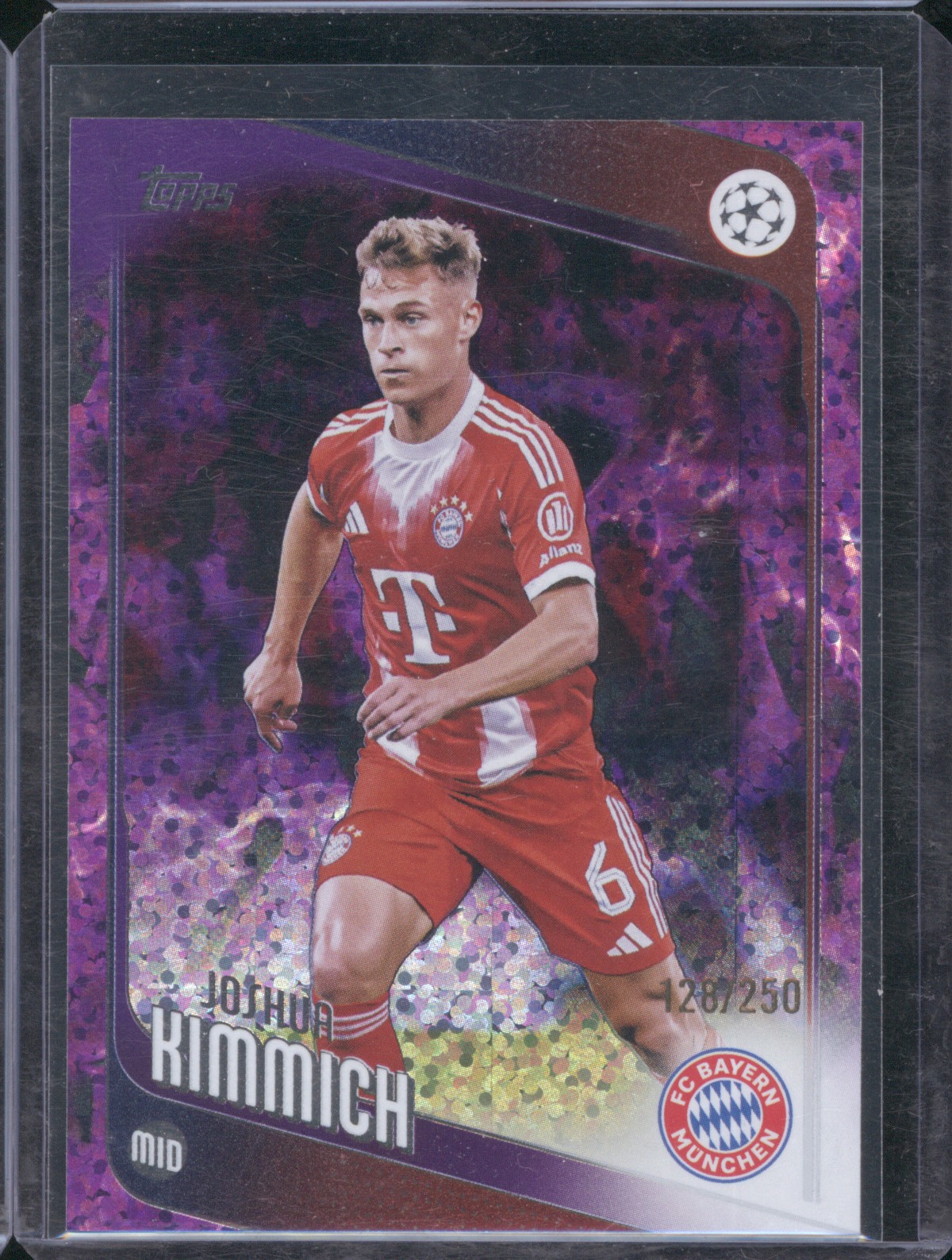 2025-26 Topps UEFA Club Competitions #55 Joshua Kimmich Purple Sparkle Holo Foil — front