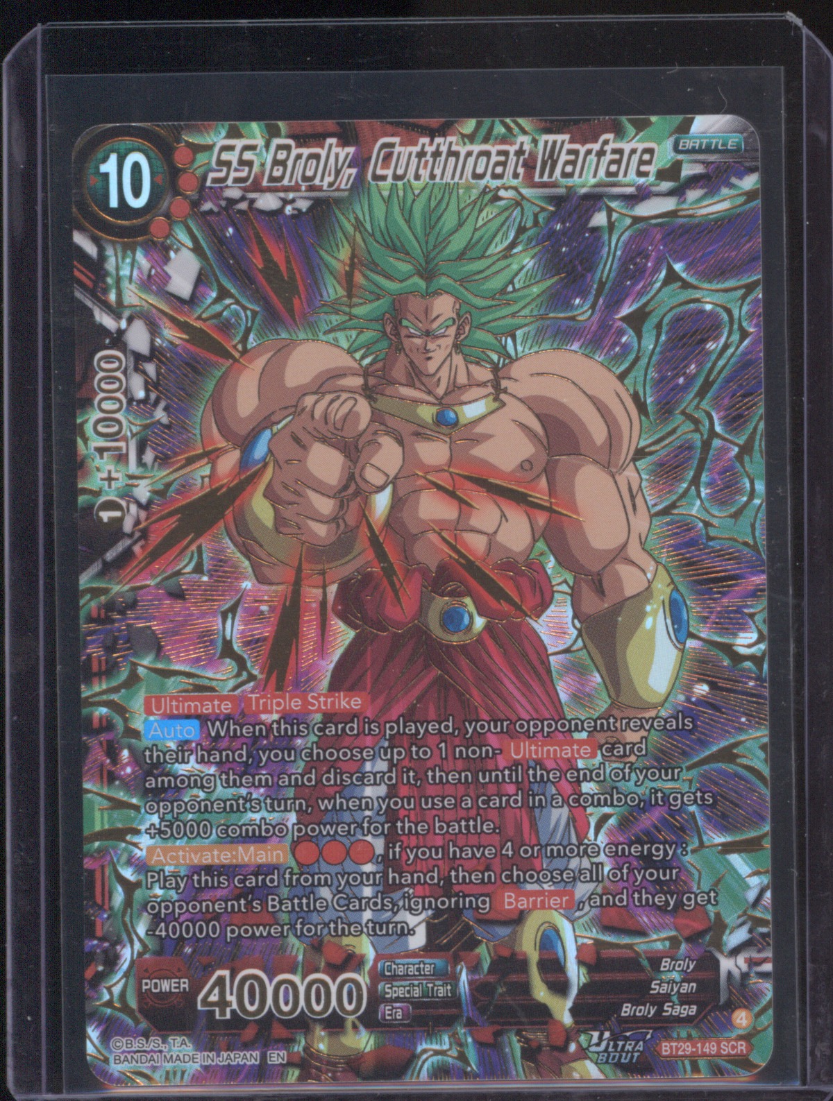 2026 Dragon Ball Super BT29-149 SS Broly, Cutthroat Warfare — front