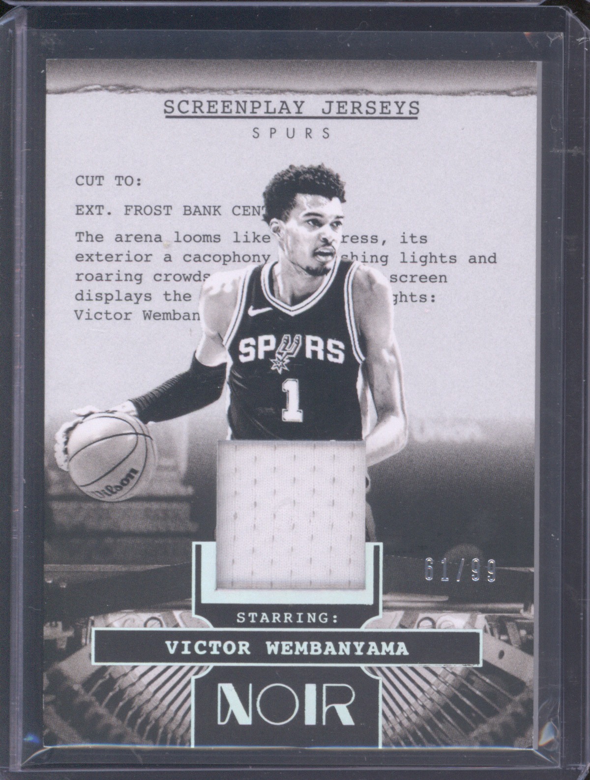 2024-25 Panini Noir Screenplay Jerseys #SJ-WEM Victor Wembanyama — front