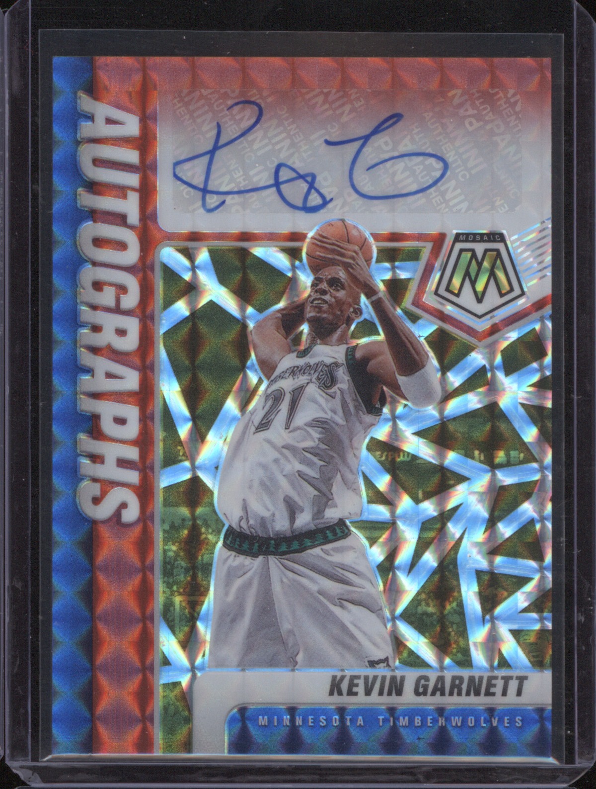 2020-21 Panini Mosaic Choice Autograph #AM-KGA Kevin Garnett — front