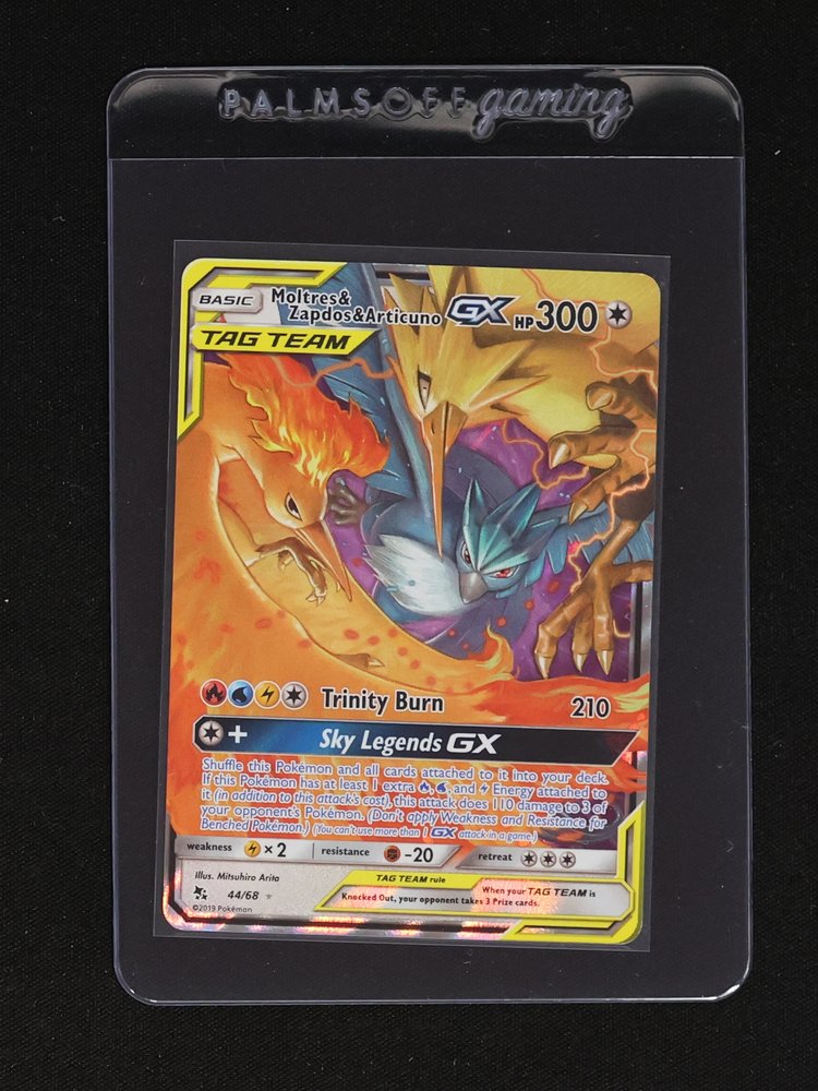 2019 Pokémon Hidden Fates #44 Moltres & Zapdos & Articuno GX — front