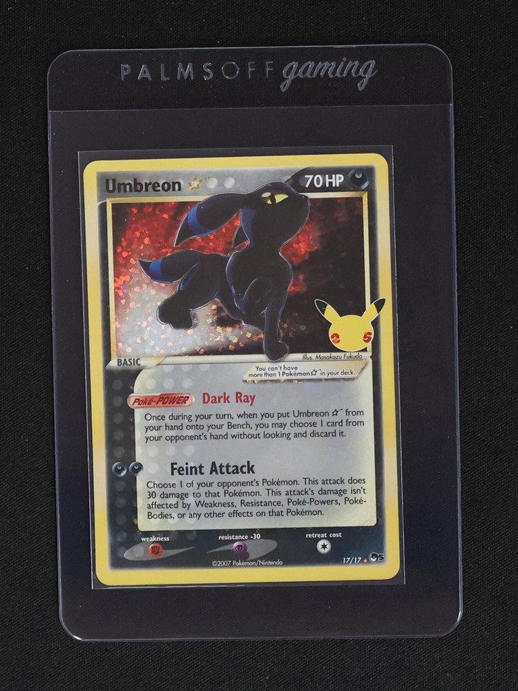 2007 Pokémon Umbreon Gold Star 17/17 Celebrations Classic Collection — front
