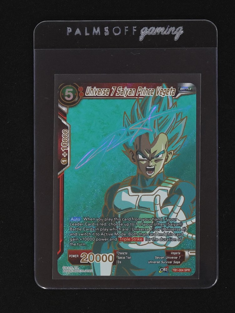 Dragon Ball Super Card Game TB1-004 Universe 7 Saiyan Prince Vegeta SPR — front