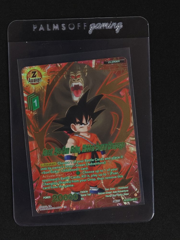 Dragon Ball Super Card Game BT27-046 Son Goku: Childhood Great Ape 5m Goku, Hidden Power Rampage — front