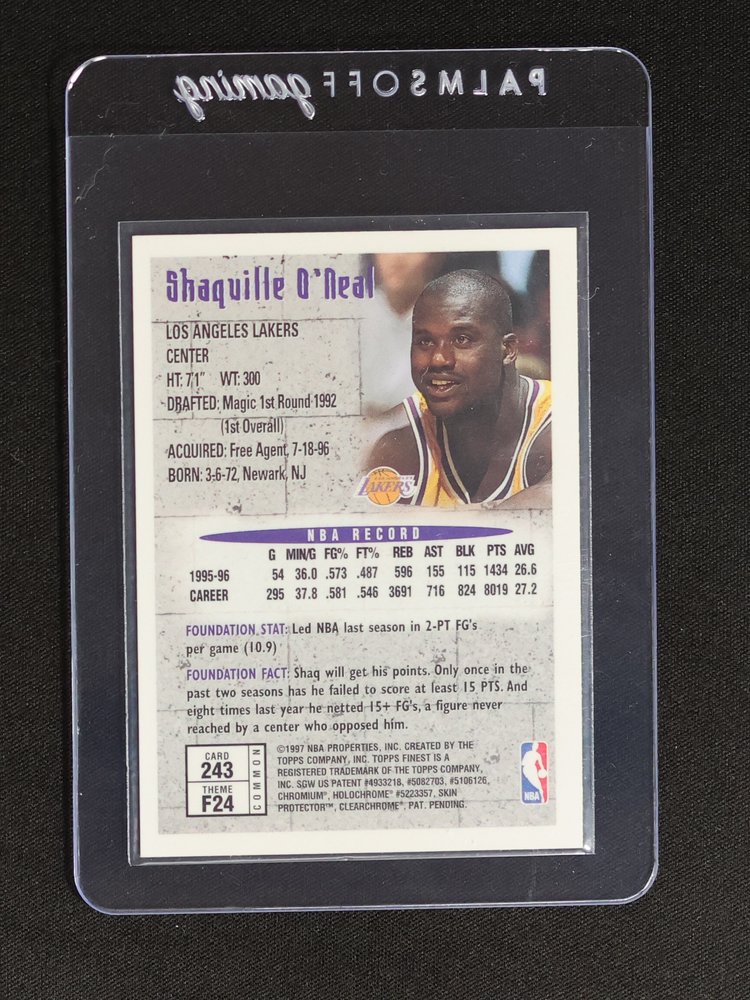 1997 Topps Finest #243 Shaquille O'Neal — front