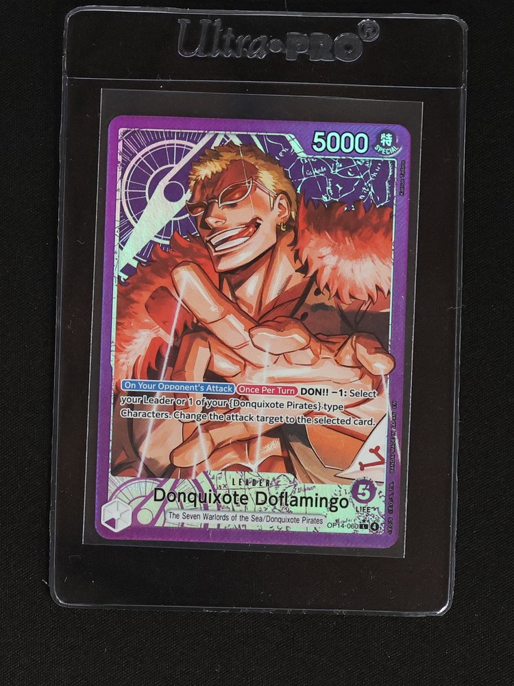 One Piece TCG OP14-060 Donquixote Doflamingo Alternate Art Leader — front