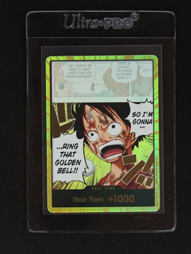 One Piece TCG OP15-EB04 Gold DON!! Ring That Golden Bell Monkey D. Luffy — front