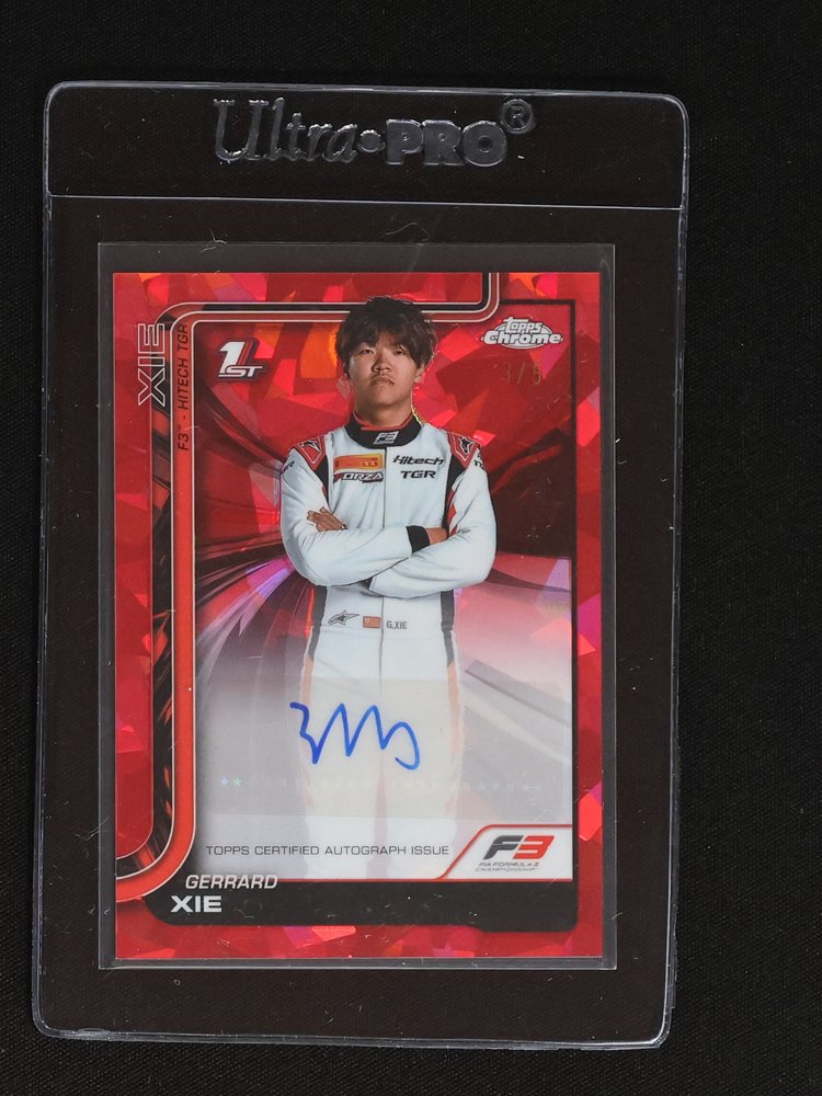 2025 Topps Chrome Formula 1 F3 Gerrard Xie 1st Red Refractor #CAC-XIE — front