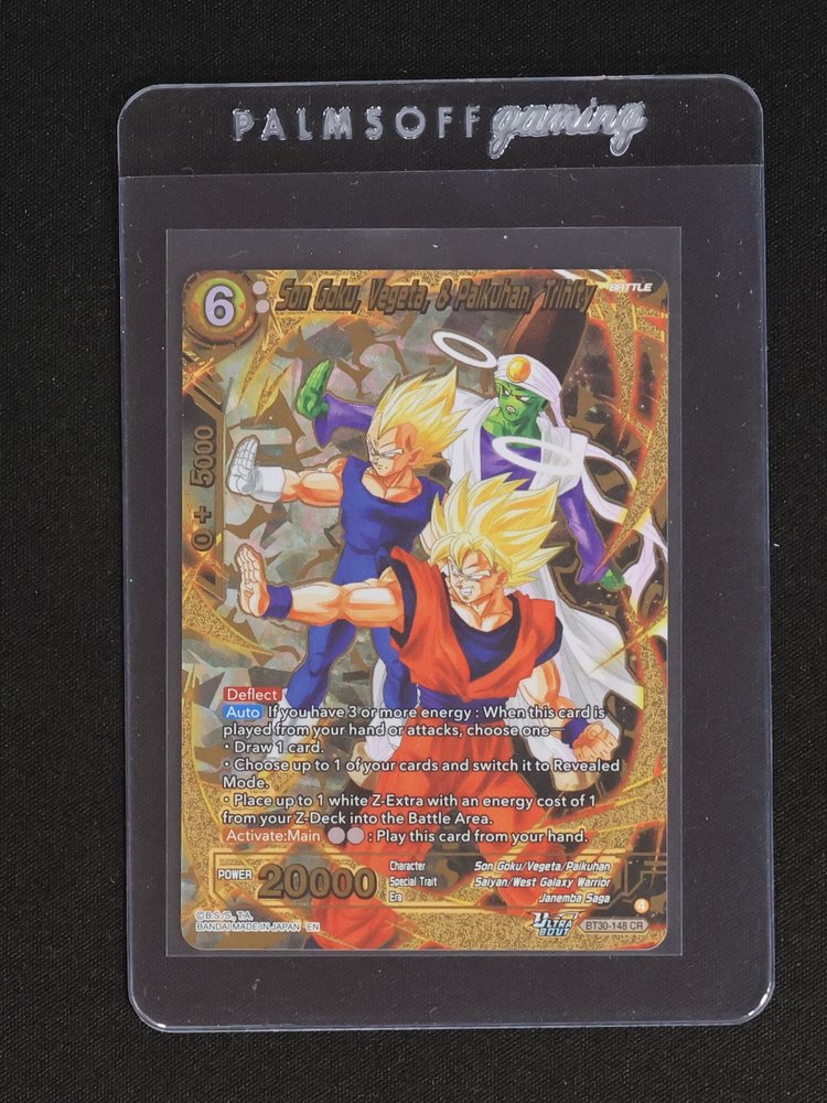 Dragon Ball Super BT30-148 CR Son Goku, Vegeta, & Paikuhan, Trinity Three Glorious Fighters — front