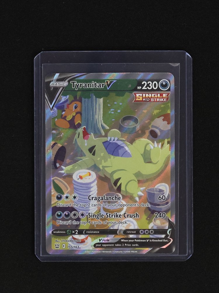 2021 Pokémon Sword & Shield Battle Styles #155 Tyranitar V — front