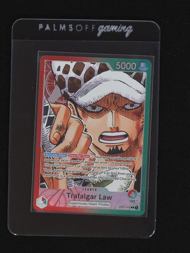 One Piece Card Game OP01-002 Trafalgar Law Leader Romance Dawn Foil — front