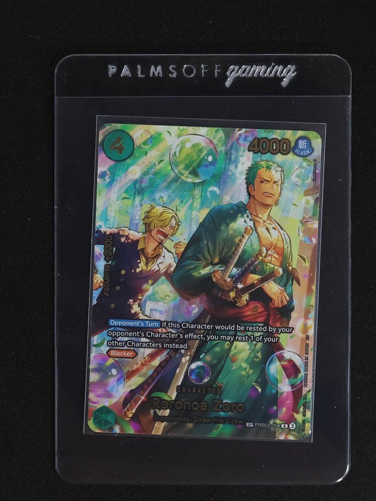 One Piece TCG OP14 PRB02-006 Roronoa Zoro SP The Azure Sea's Seven — front