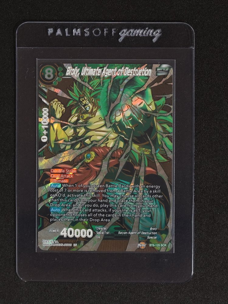 2022 Dragon Ball Super Card Game BT6-125 Broly, Ultimate Agent of Destruction SCR — front