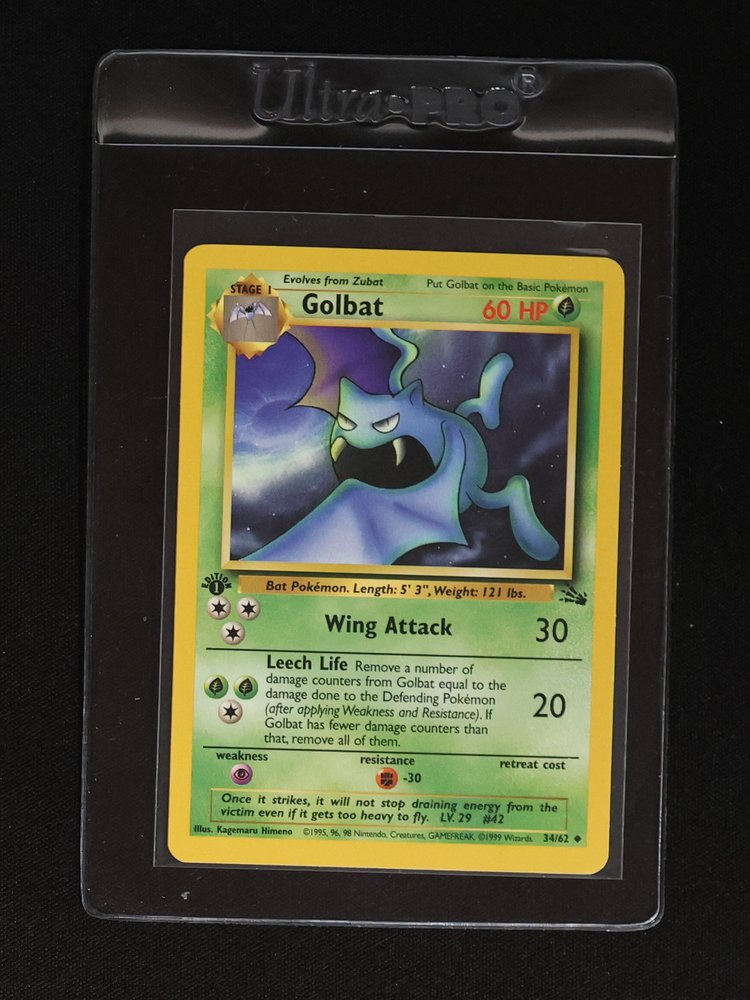 1999 Pokémon Fossil #34 Golbat — front