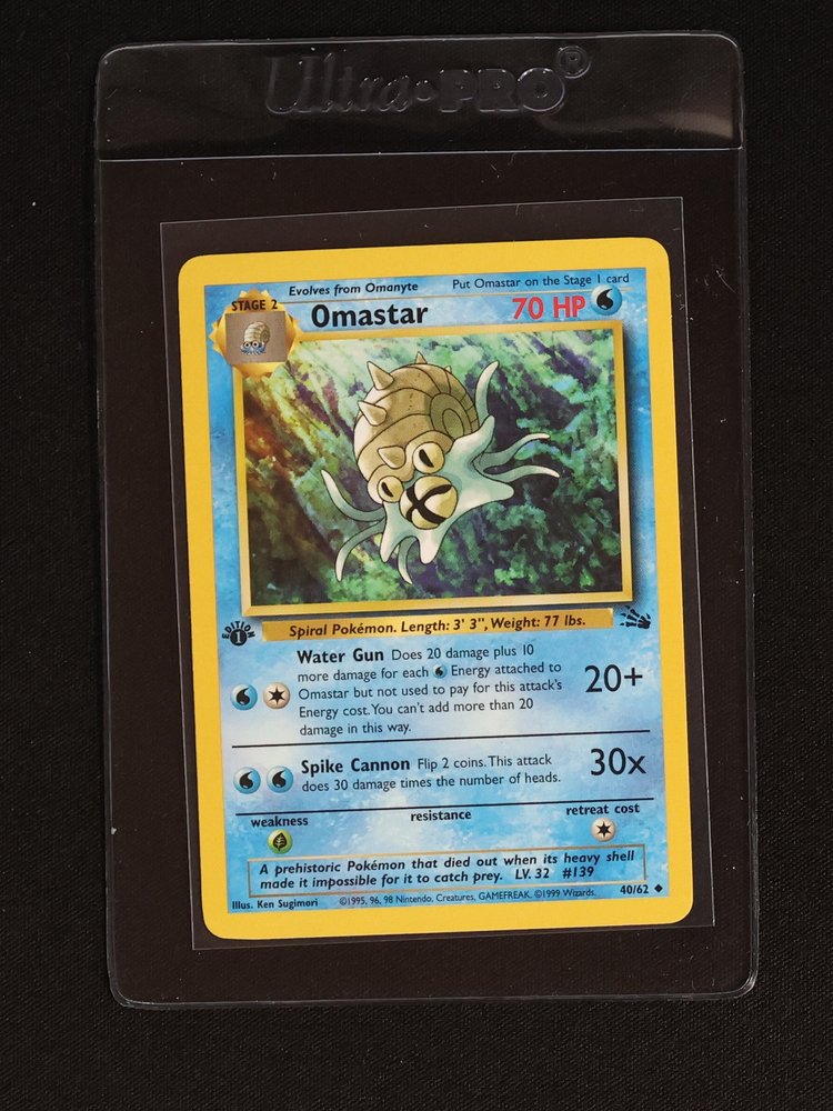 1999 Pokémon #40 Omastar Fossil — front