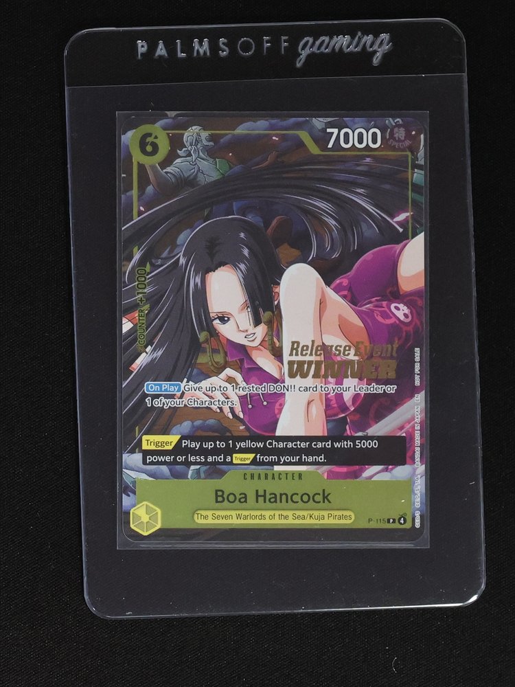 One Piece TCG P-115 Boa Hancock Release Event Winner — front