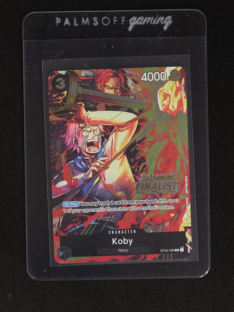 2023 One Piece Card Game OP02-098 Koby Online Regional Finalist — front