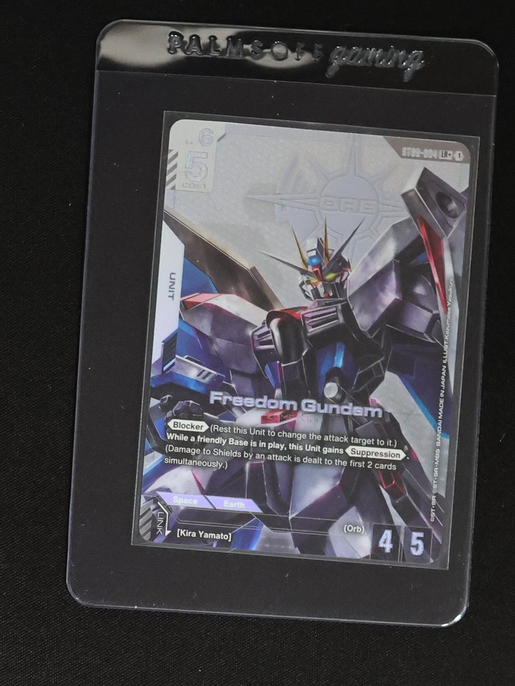 Bandai Gundam Card Game ST09-004 LR+ Freedom Gundam — front