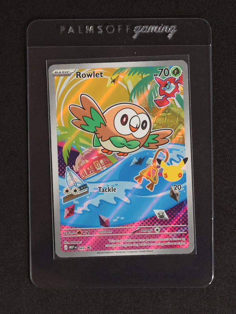 2026 Pokémon #043 Rowlet First Partner Illustration Promo — front