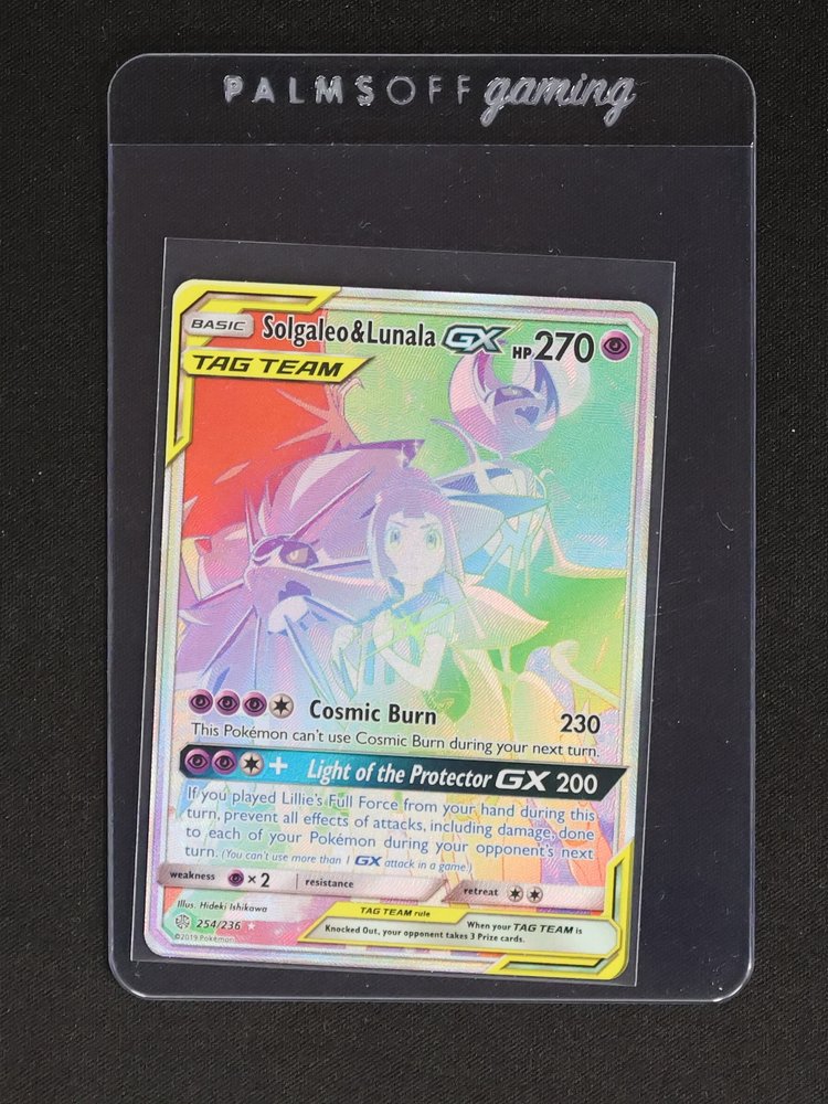 2019 Pokémon Cosmic Eclipse #254 Solgaleo & Lunala GX — front