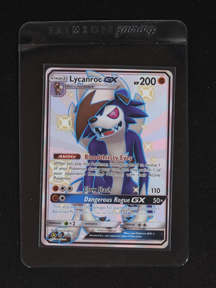 2019 Hidden Fates #SV66 Lycanroc GX — front