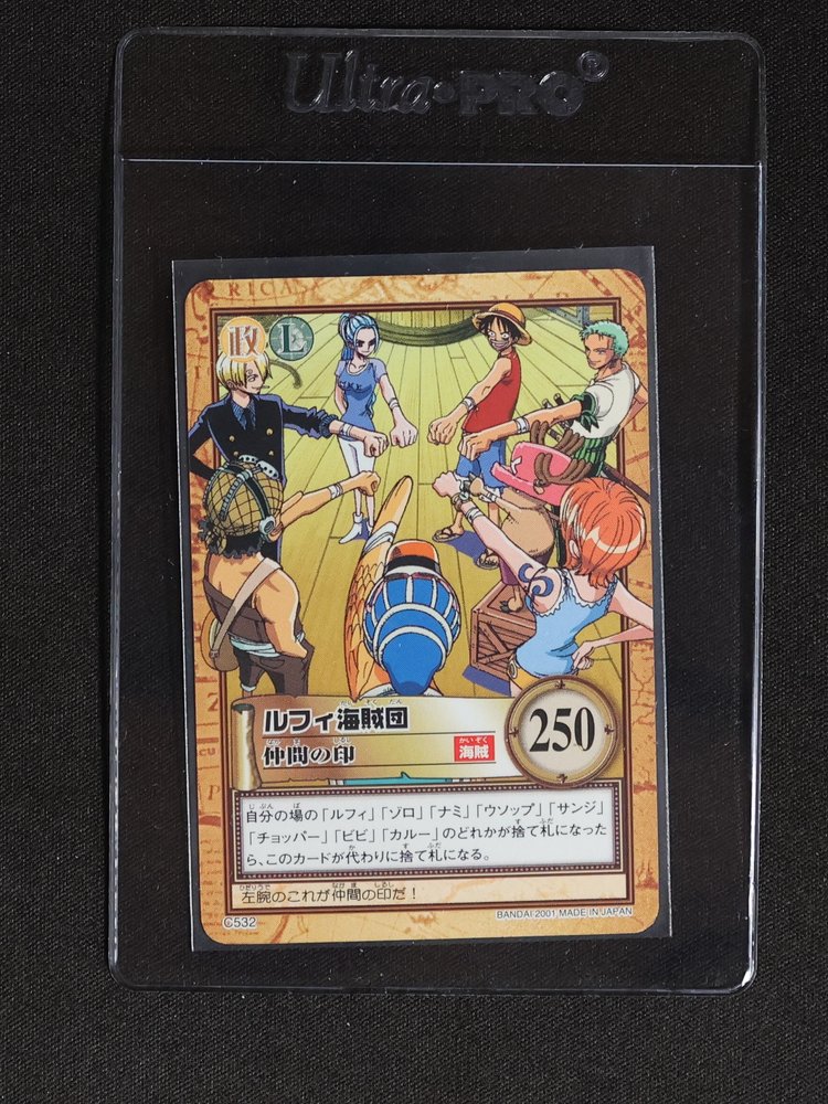 2001 Bandai One Piece Carddass Hyper Battle #C532 Straw Hat Pirates Mark of Nakama — front