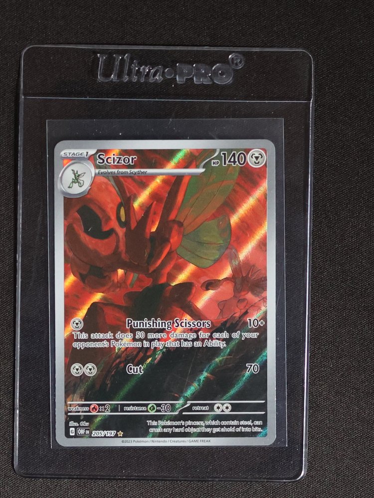 2023 Pokémon SV03 Obsidian Flames #205 Scizor Illustration Rare Holo — front