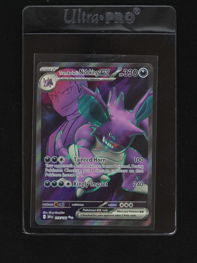 2025 Pokémon TCG Team Rocket's Nidoking ex #216/182 — front