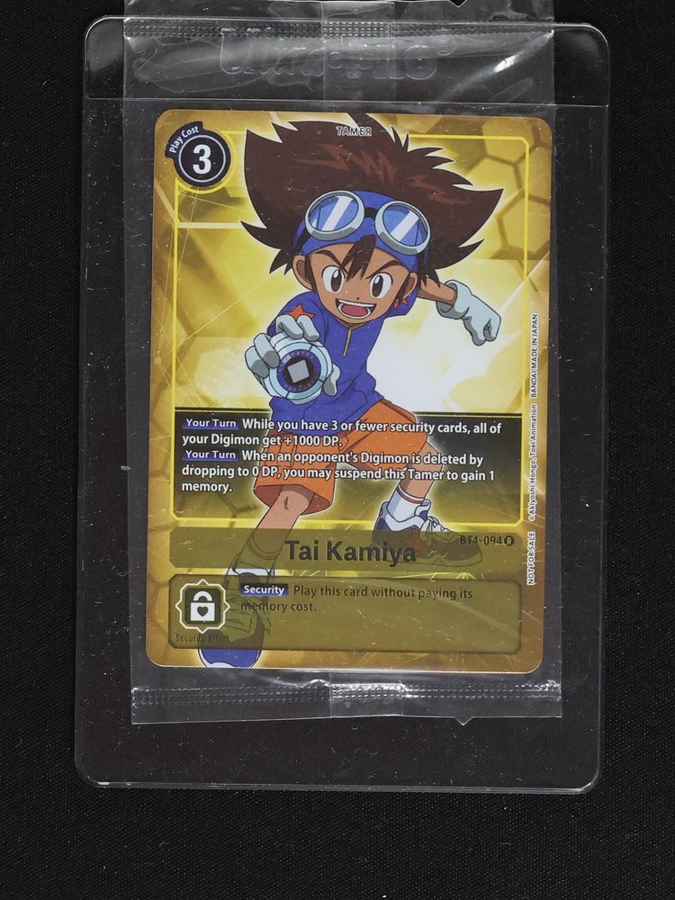 Digimon Card Game BT4-094R Tai Kamiya Box Topper Foil — front