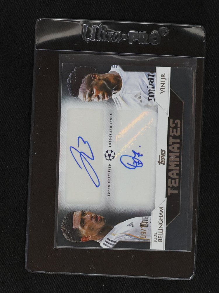 2024-25 Topps UEFA Club Competitions #09 Vini Jr. & Jude Bellingham Teammates Dual Auto — front