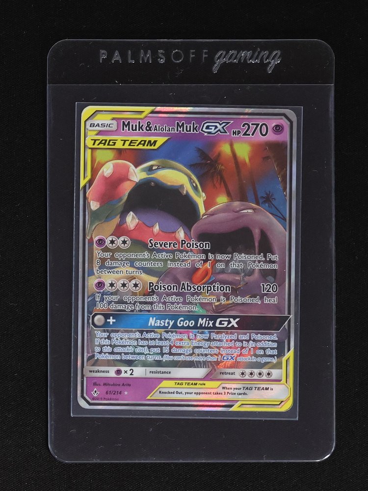 2019 Pokémon TCG SM Unbroken Bonds #61 Muk & Alolan Muk GX — front