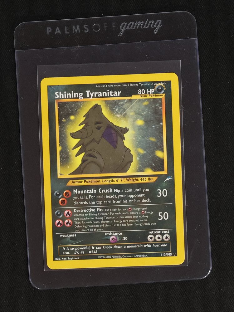 2000 Nintendo Pokémon Neo Destiny #113 Shining Tyranitar — front