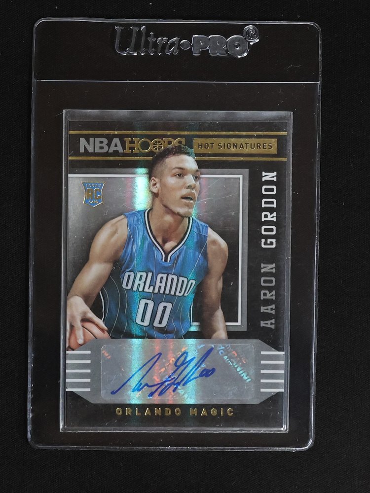2014-15 Panini NBA Hoops Hot Signatures #69 Aaron Gordon Rookie Auto — front