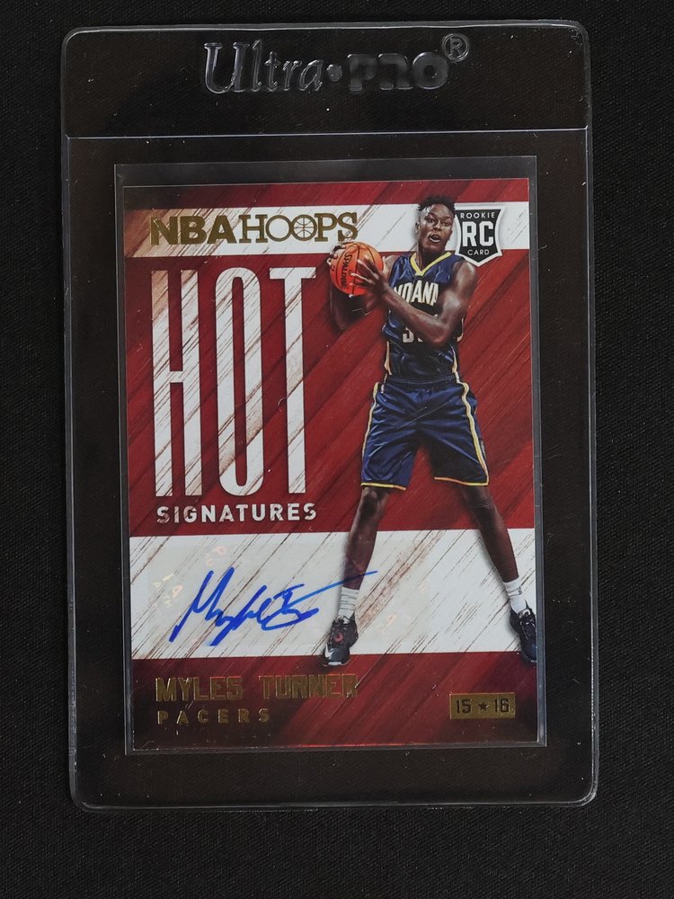2015-16 Panini NBA Hoops Hot Signatures #HS-MT Myles Turner — front