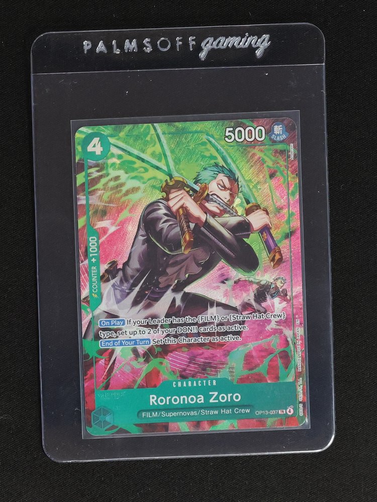 2025 One Piece OP13-037 Roronoa Zoro — front