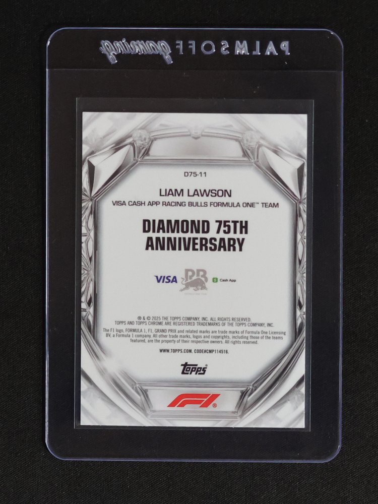 2025 Topps Chrome F1 #D75-11 Liam Lawson Diamond 75th Anniversary — front