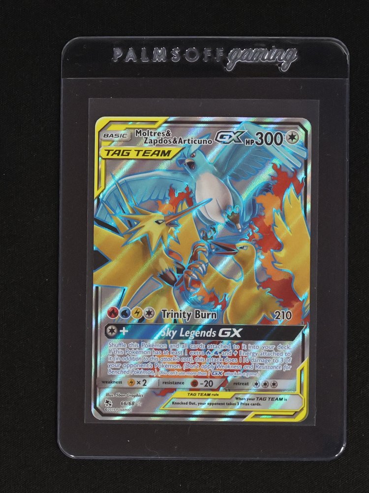 2019 Pokémon Hidden Fates #66 Moltres & Zapdos & Articuno GX — front