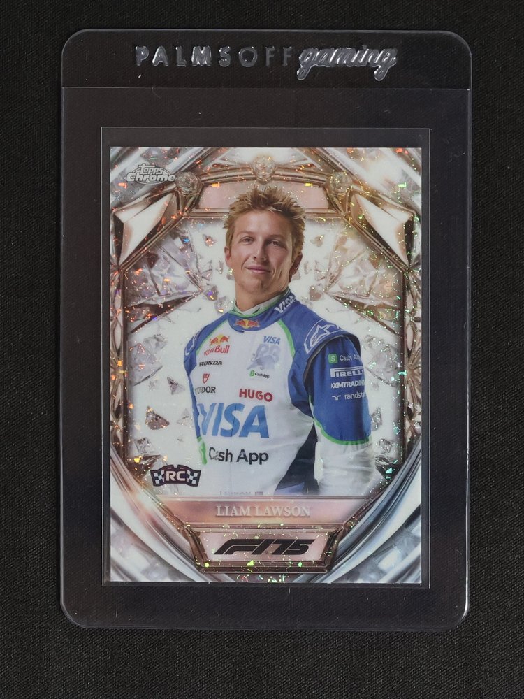 2025 Topps Chrome F1 #D75-11 Liam Lawson Diamond 75th Anniversary RC — front