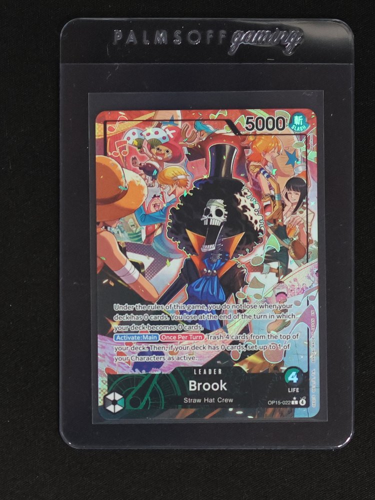 One Piece TCG OP15-022 Brook Alt Art Leader Adventure on Kami’s Island — front