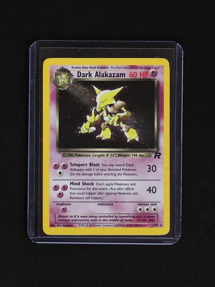 2000 Pokémon Team Rocket #1 Dark Alakazam — front
