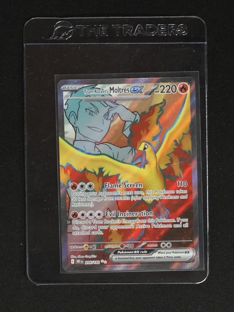 2025 Pokémon #208 Team Rocket's Moltres EX — front