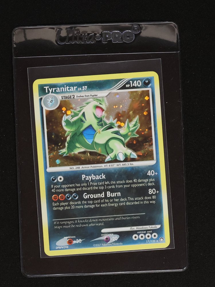 2007 Pokemon Mysterious Treasures #17 Tyranitar — front