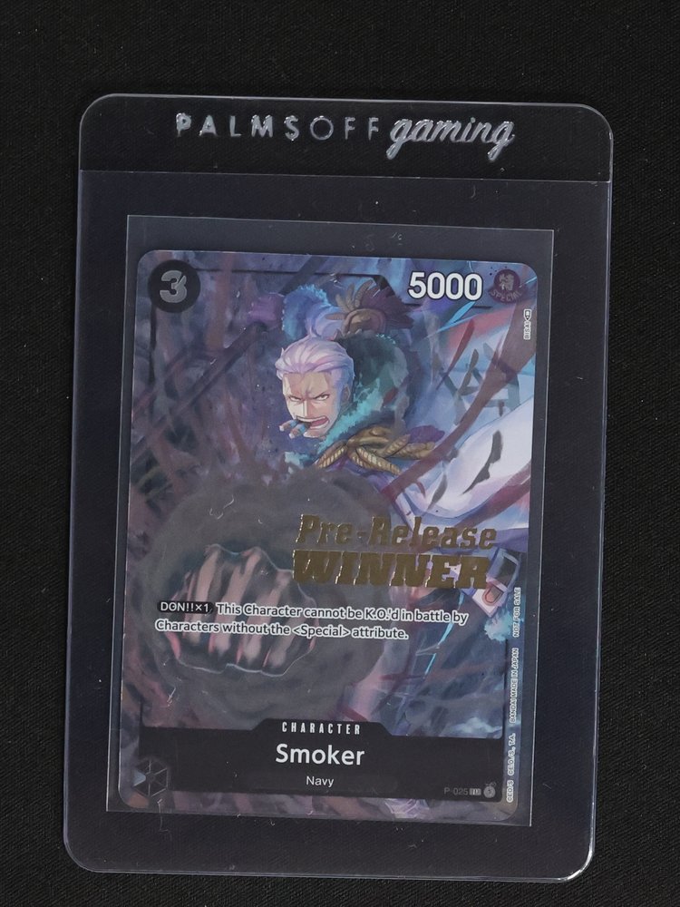 2024 One Piece Card Game P-025 Smoker Pre-Release Winner Promo — front