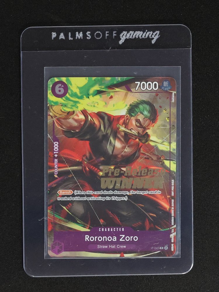 2024 One Piece P-045 Roronoa Zoro Pre-Release Winner — front