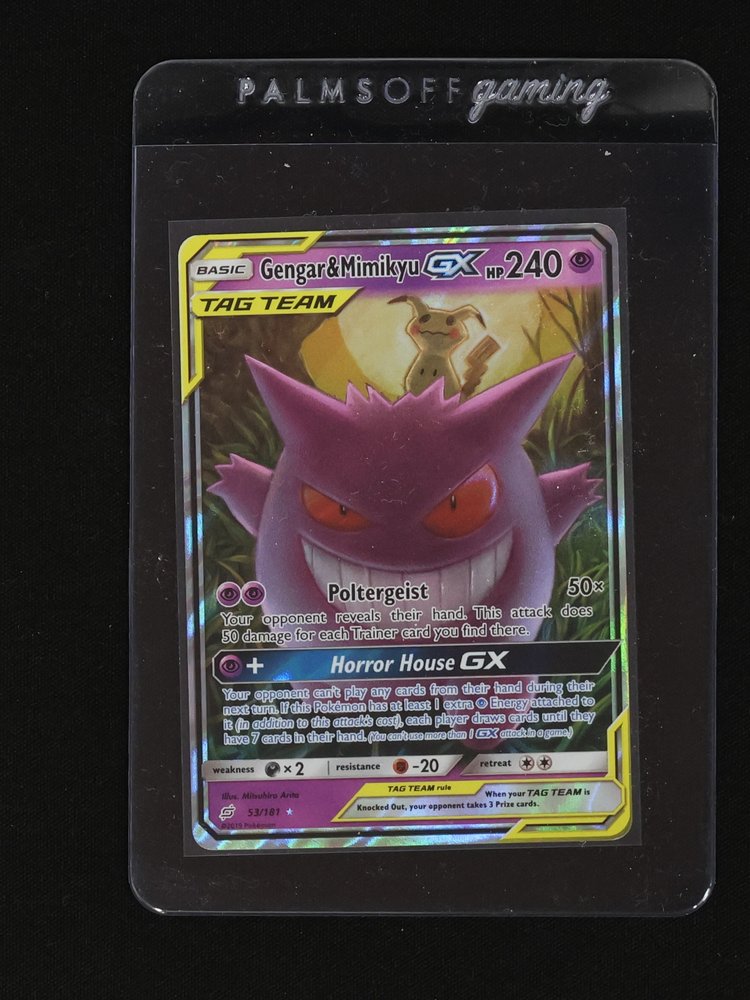 2019 Pokémon Sun Moon Team Up #53 Gengar & Mimikyu GX — front