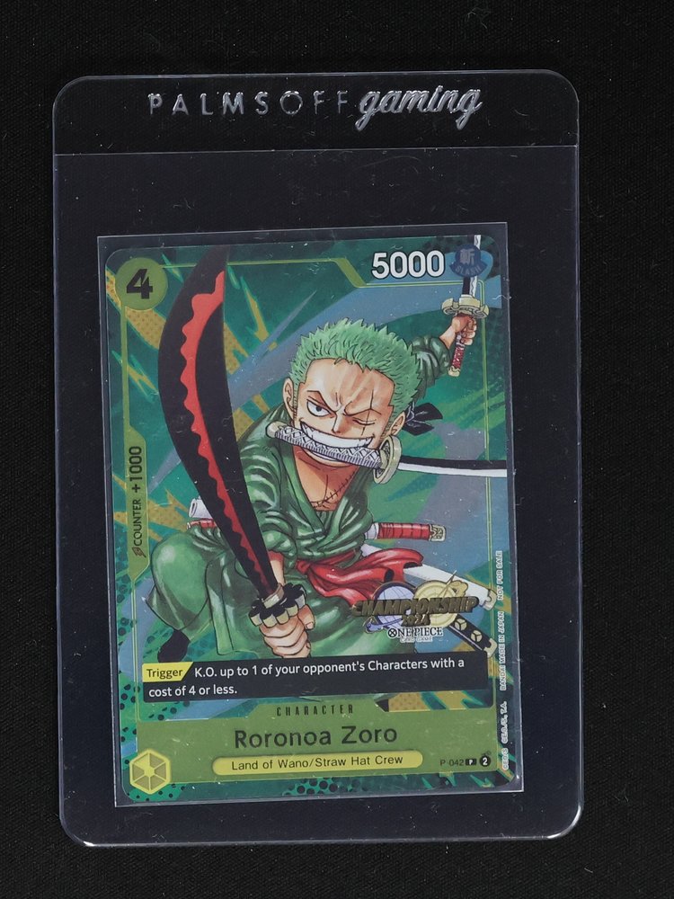 2024 One Piece Card Game P-042 Roronoa Zoro Championship Event Pack Promo — front
