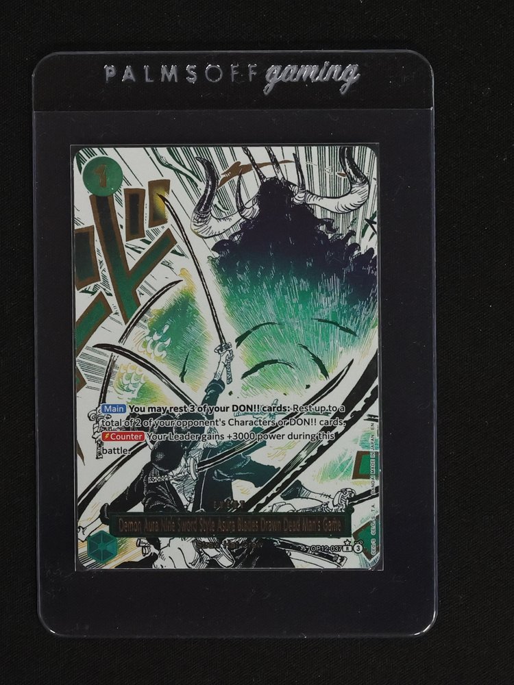 One Piece Legacy of the Master OP12-037 Zoro Demon Aura Nine Sword Style Alternate Art — front